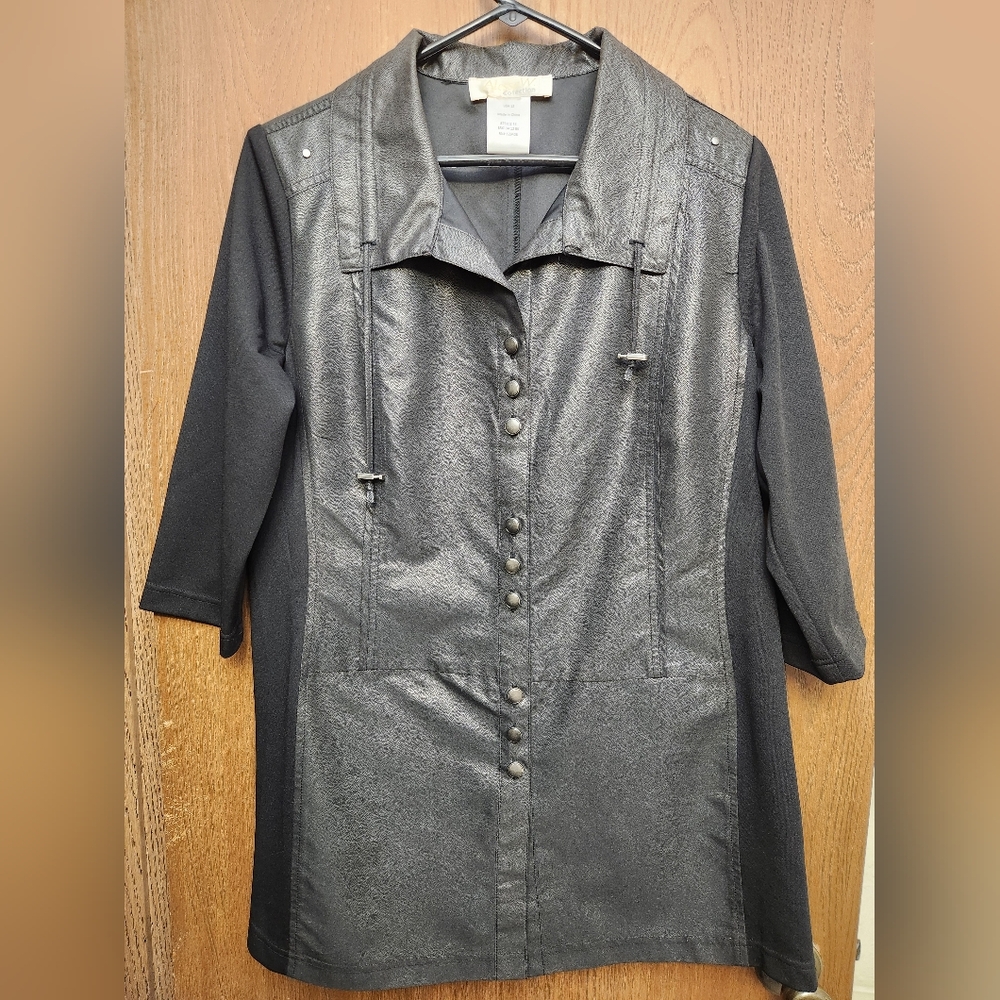 Alessa W Collection Black Button Down Top